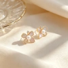 A pair of freshwater pearl ear studs s925, silver needle ear studs, women's ins style versatile new products, traditional Chinese style earrings with niche design ED068242 Specification image